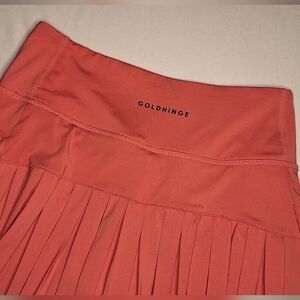 GoldHinge Coral Pleated Skater Skirt LIMITED EDITION COLOR